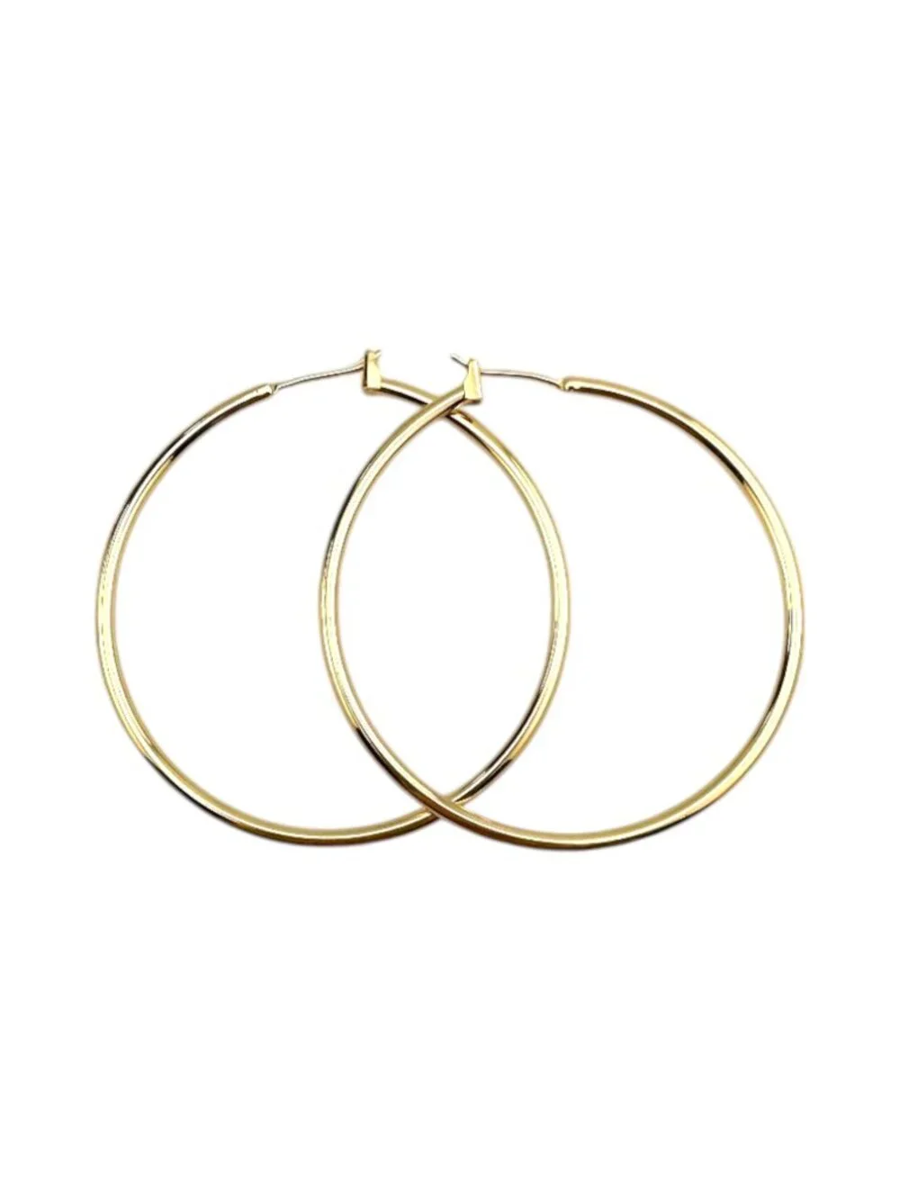 Gold Filled Hoop Earrings 2” Large Closed Hoops Statement 14K